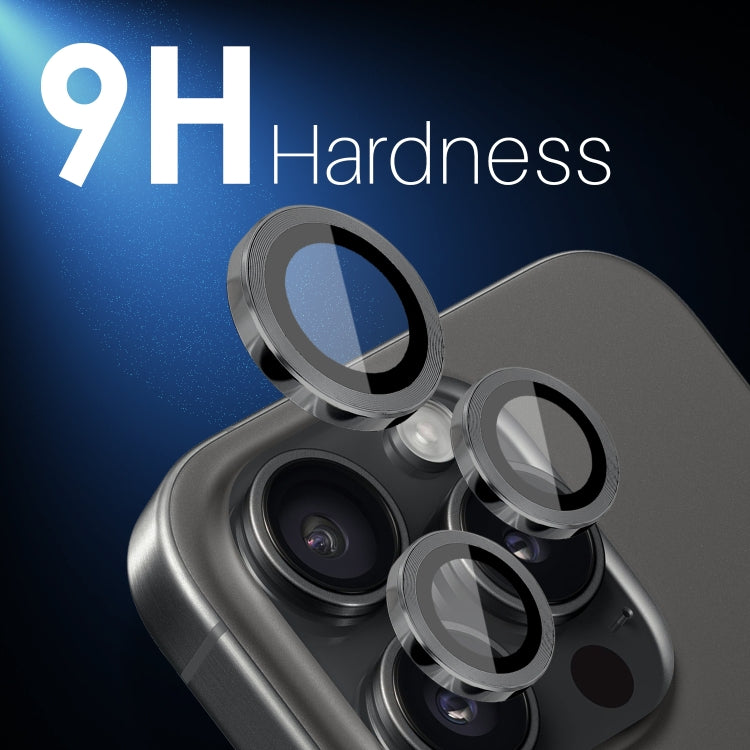 For iPhone 16 Pro / Pro Max NORTHJO 2 Sets 6pcs Camera Lens Protector Cover Metal Ring Film