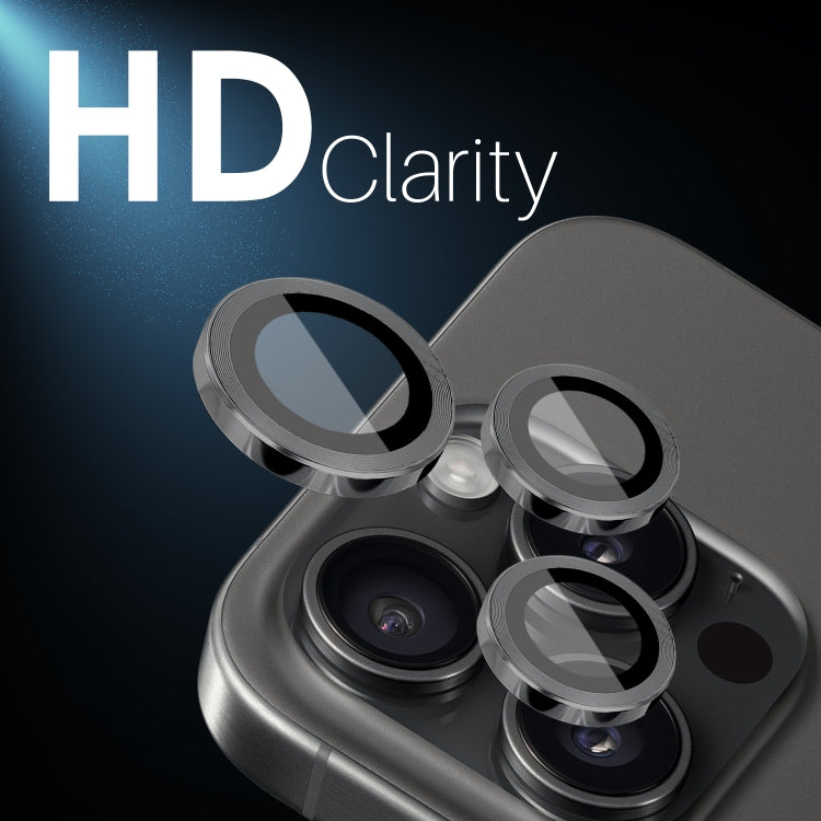 For iPhone 16 Pro / Pro Max NORTHJO 2 Sets 6pcs Camera Lens Protector Cover Metal Ring Film