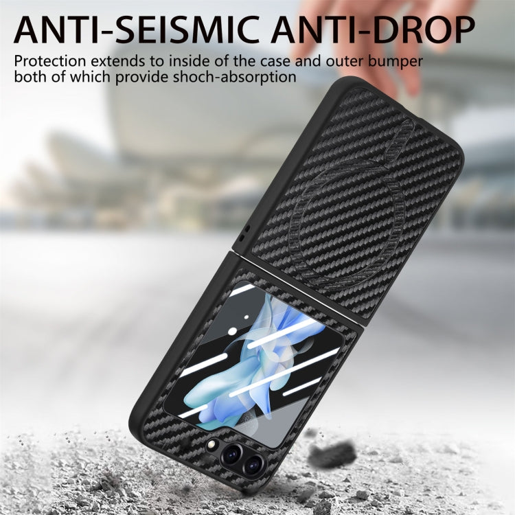 For Samsung Galaxy Z Flip7 FE / Flip6 Carbon Fiber Magsafe Phone Case