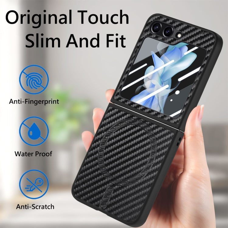 For Samsung Galaxy Z Flip7 FE / Flip6 Carbon Fiber Magsafe Phone Case