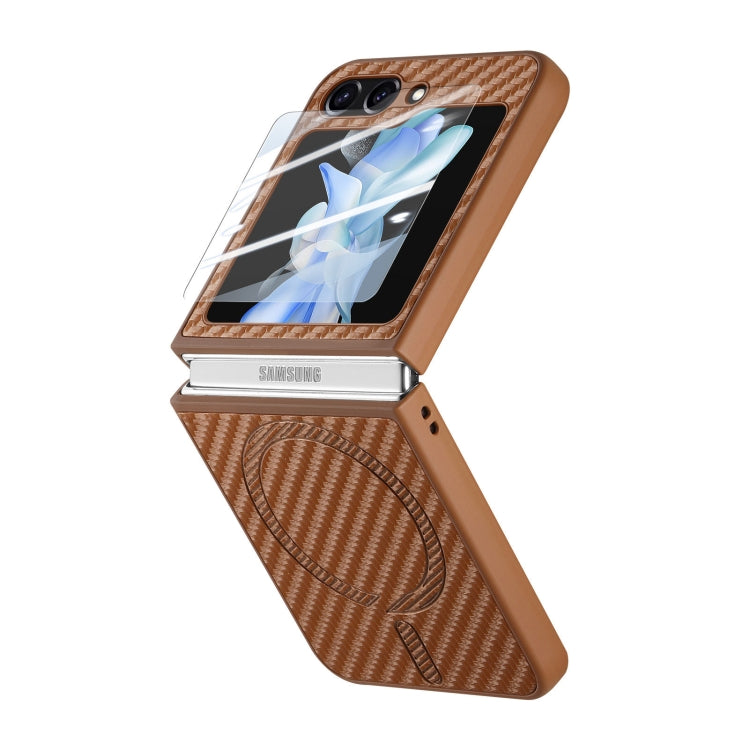 For Samsung Galaxy Z Flip7 FE / Flip6 Carbon Fiber Magsafe Phone Case
