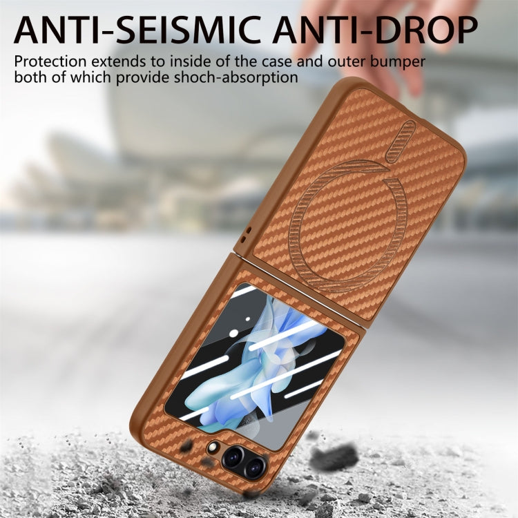 For Samsung Galaxy Z Flip7 FE / Flip6 Carbon Fiber Magsafe Phone Case