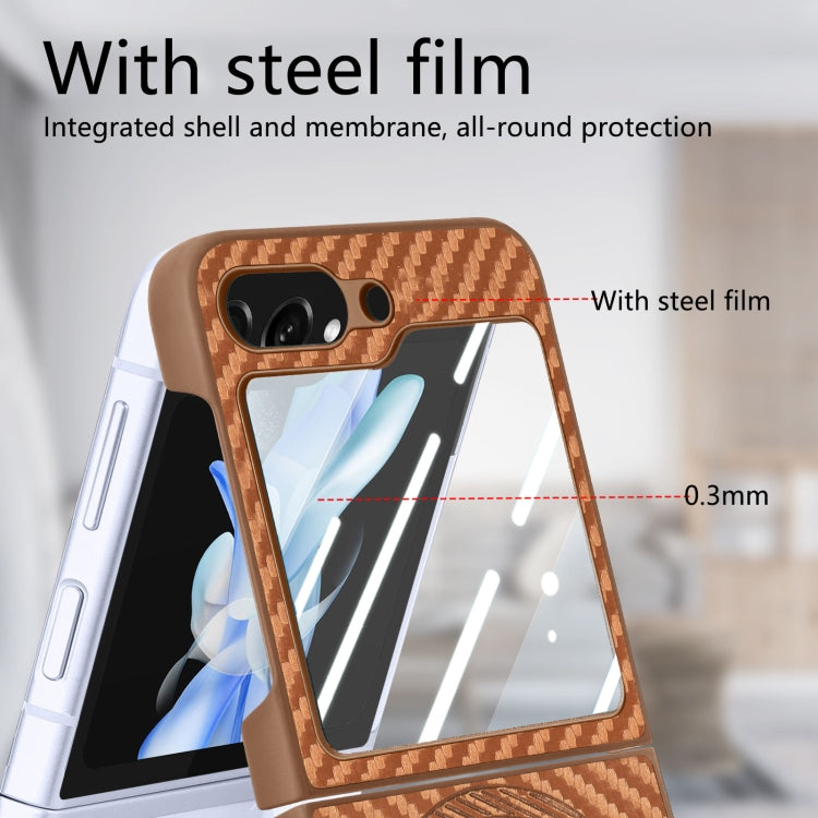 For Samsung Galaxy Z Flip7 FE / Flip6 Carbon Fiber Magsafe Phone Case