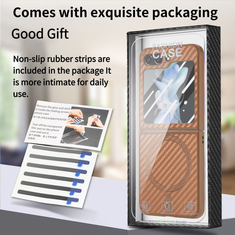 For Samsung Galaxy Z Flip7 FE / Flip6 Carbon Fiber Magsafe Phone Case