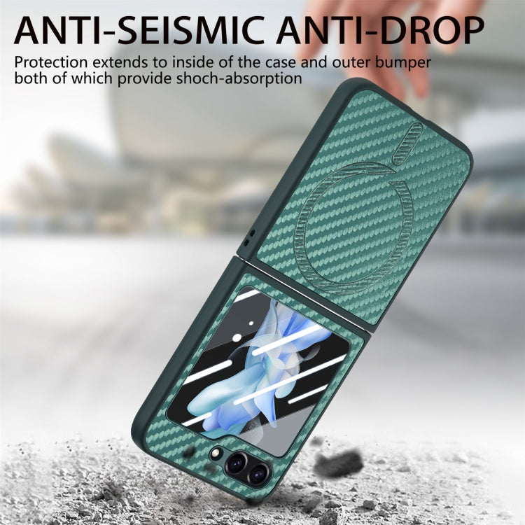 For Samsung Galaxy Z Flip7 FE / Flip6 Carbon Fiber Magsafe Phone Case