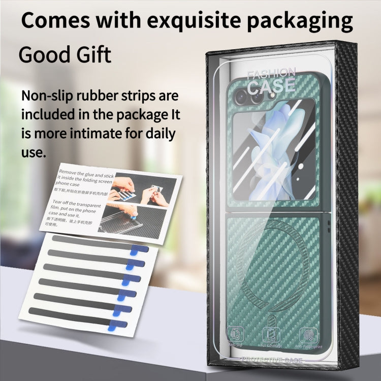 For Samsung Galaxy Z Flip7 FE / Flip6 Carbon Fiber Magsafe Phone Case