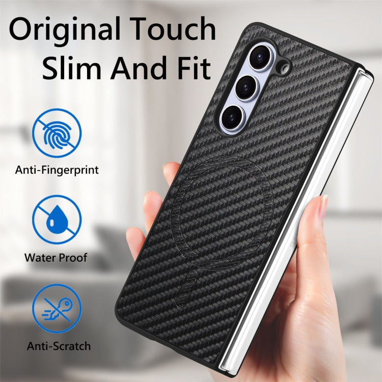 For Samsung Galaxy Z Fold6 Carbon Fiber Magsafe Phone Case