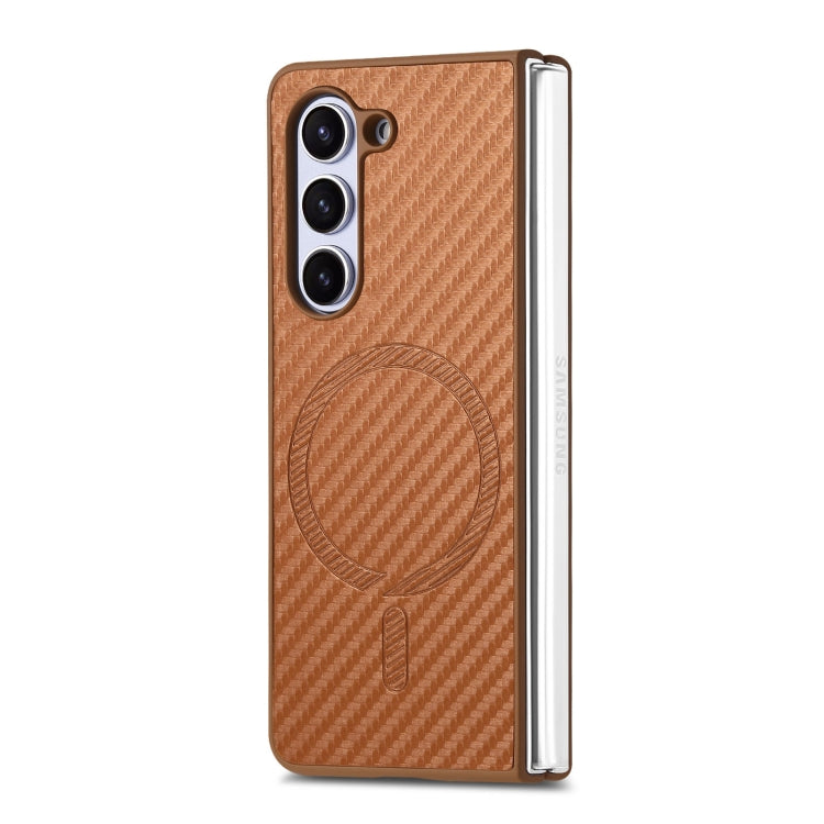 For Samsung Galaxy Z Fold6 Carbon Fiber Magsafe Phone Case