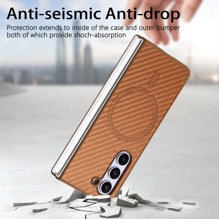 For Samsung Galaxy Z Fold6 Carbon Fiber Magsafe Phone Case