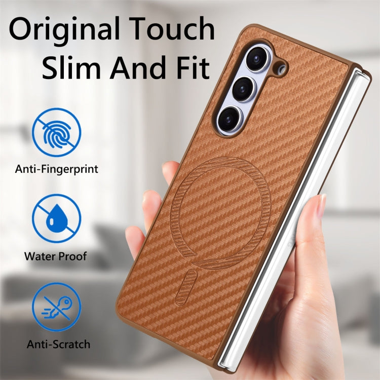 For Samsung Galaxy Z Fold6 Carbon Fiber Magsafe Phone Case