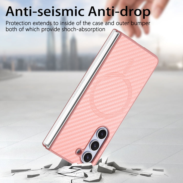 For Samsung Galaxy Z Fold6 Carbon Fiber Magsafe Phone Case