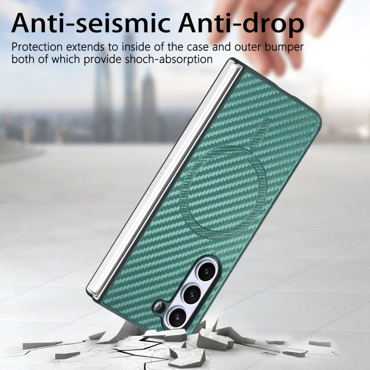For Samsung Galaxy Z Fold6 Carbon Fiber Magsafe Phone Case
