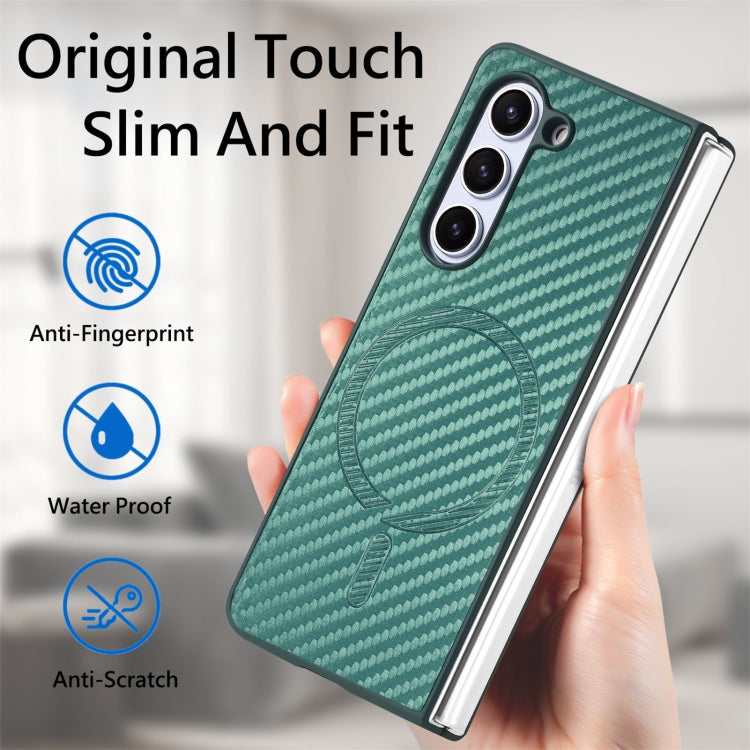 For Samsung Galaxy Z Fold6 Carbon Fiber Magsafe Phone Case