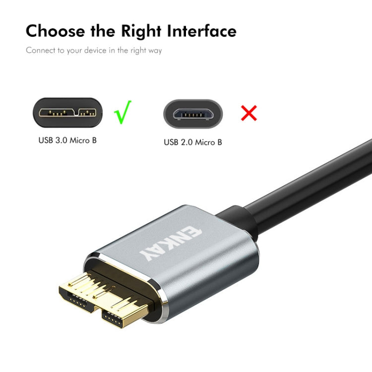 ENKAY USB 3.1 Type-C to USB 3.0 Micro B 10Gbps Data Camera Hard Drive Cable, Length:0.25m