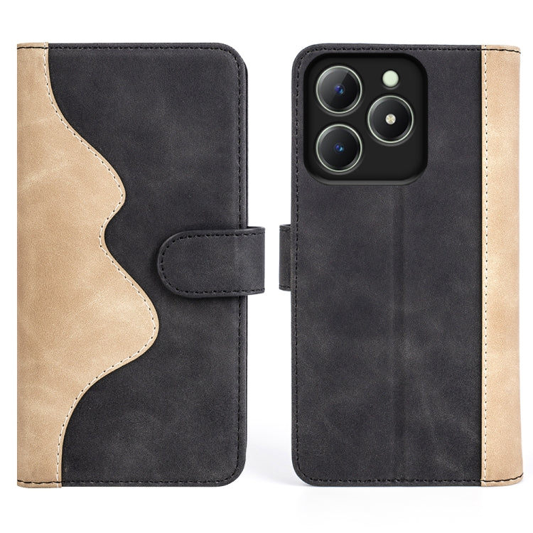 For Realme C63 Stitching Horizontal Flip Leather Phone Case