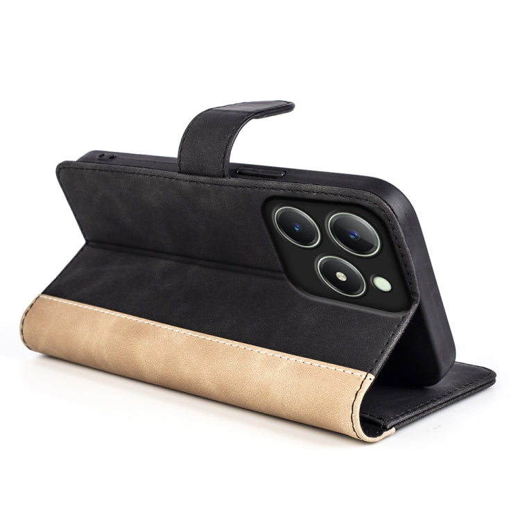 For Realme C63 Stitching Horizontal Flip Leather Phone Case