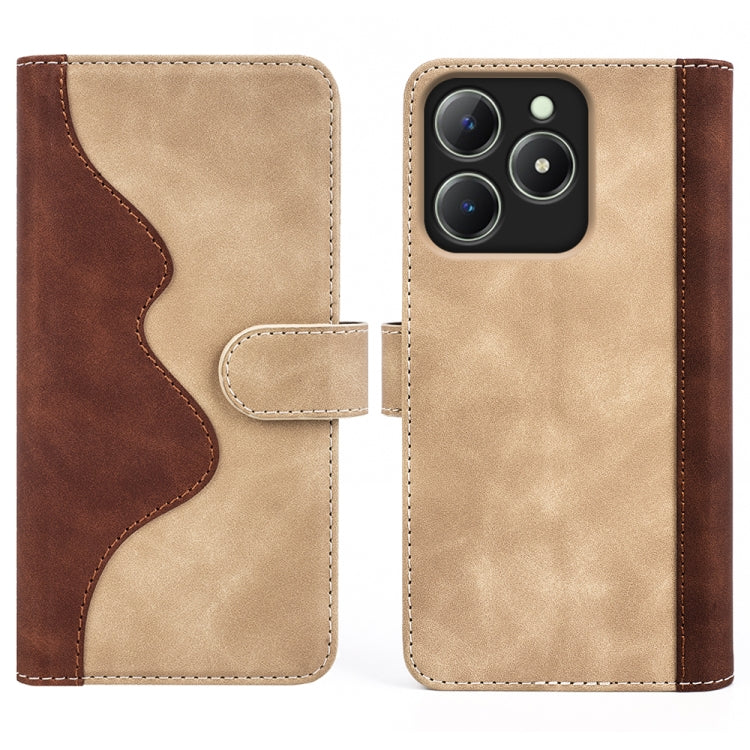 For Realme C63 Stitching Horizontal Flip Leather Phone Case