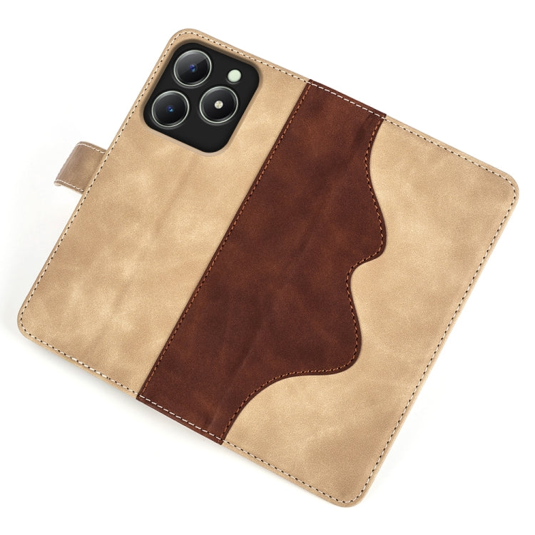 For Realme C63 Stitching Horizontal Flip Leather Phone Case
