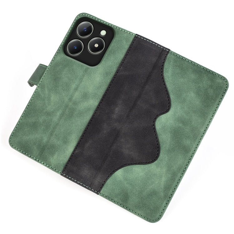 For Realme C63 Stitching Horizontal Flip Leather Phone Case