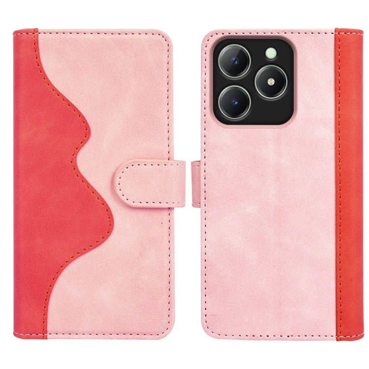 For Realme C63 Stitching Horizontal Flip Leather Phone Case