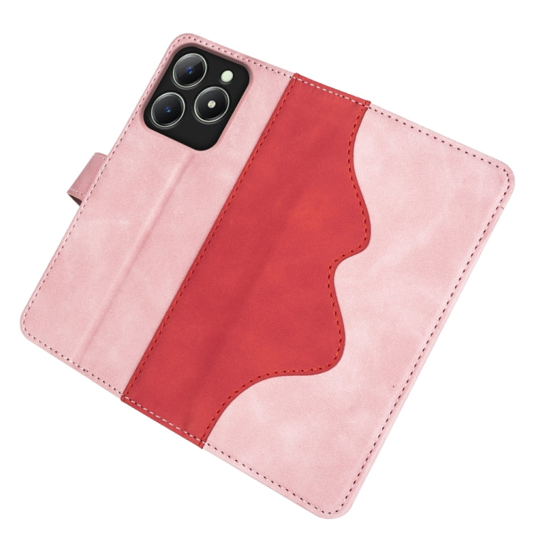 For Realme C63 Stitching Horizontal Flip Leather Phone Case