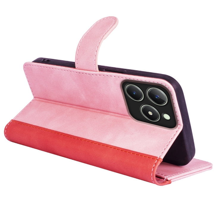 For Realme C63 Stitching Horizontal Flip Leather Phone Case