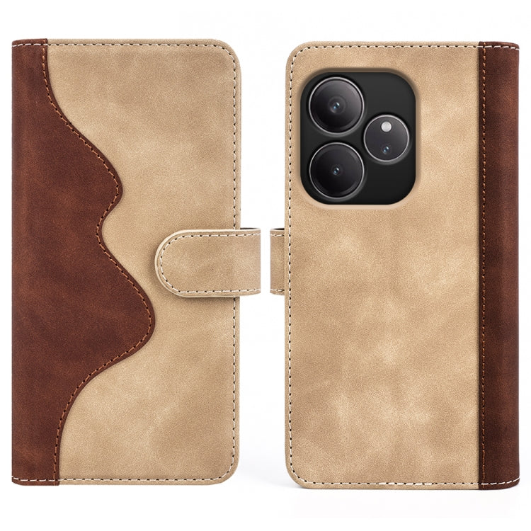 For Realme GT 6 5G Stitching Horizontal Flip Leather Phone Case