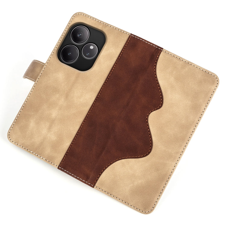 For Realme GT 6 5G Stitching Horizontal Flip Leather Phone Case