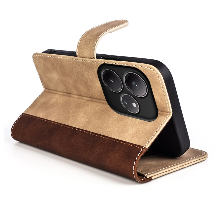 For Realme GT 6 5G Stitching Horizontal Flip Leather Phone Case