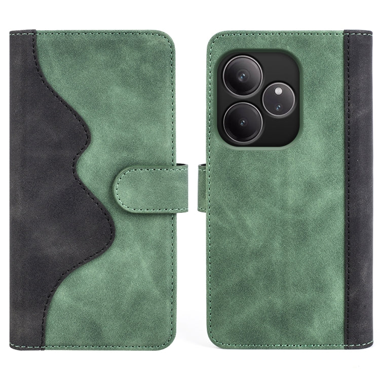 For Realme GT 6 5G Stitching Horizontal Flip Leather Phone Case