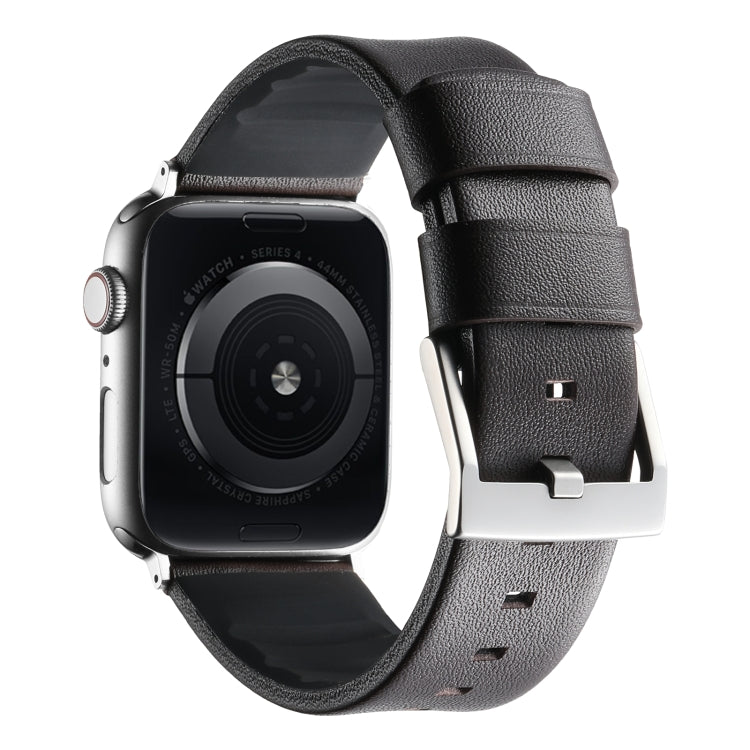 For Apple Watch Ultra 49mm Genuine Leather Hybrid Silicone Watch Band