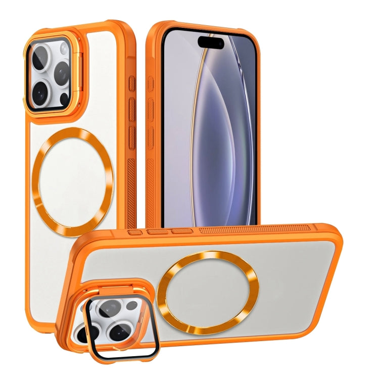 For iPhone 16 Pro CD-grain Magsafe Acrylic Hybrid TPU Phone Case