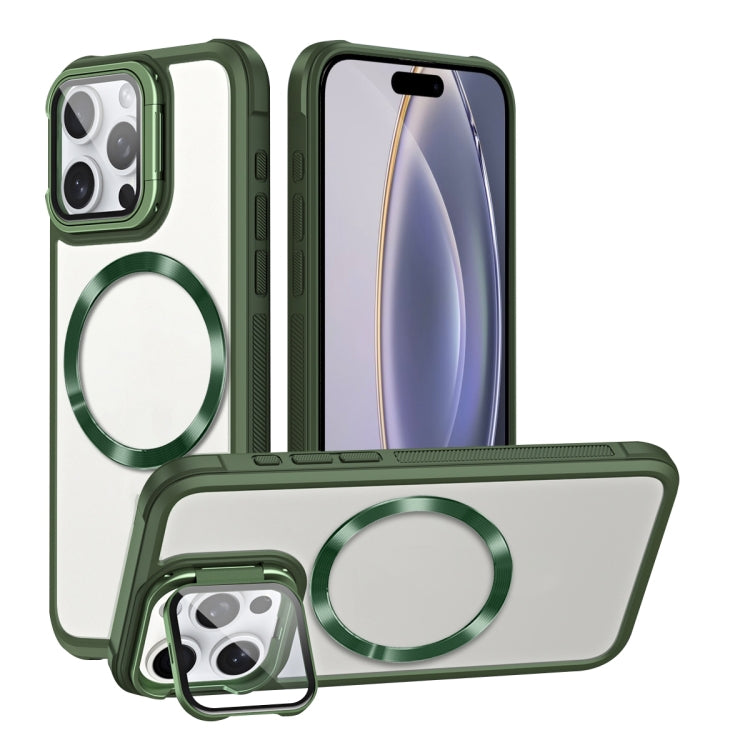 For iPhone 16 Pro CD-grain Magsafe Acrylic Hybrid TPU Phone Case