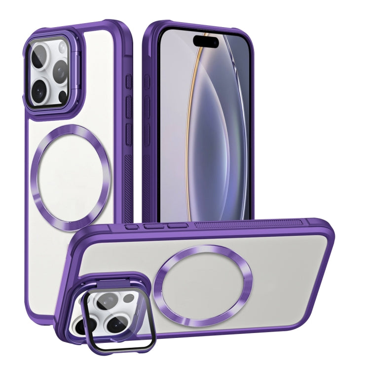 For iPhone 16 Pro CD-grain Magsafe Acrylic Hybrid TPU Phone Case