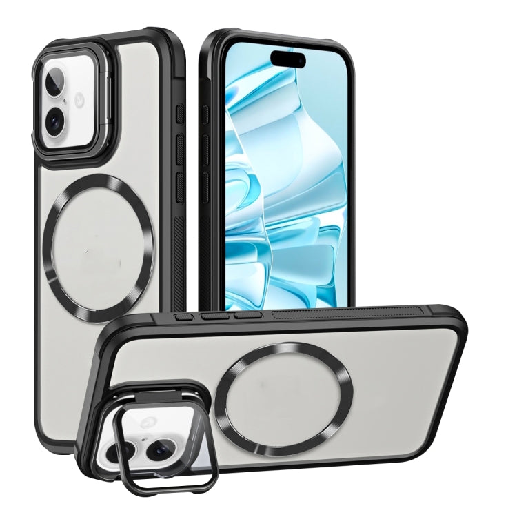 For iPhone 16 Plus CD-grain Magsafe Acrylic Hybrid TPU Phone Case