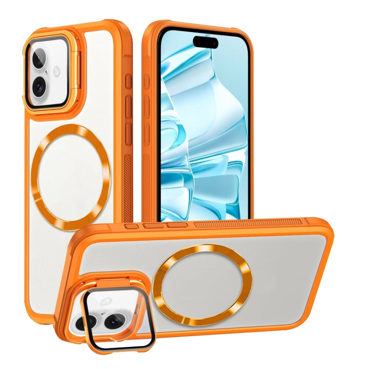 For iPhone 16 Plus CD-grain Magsafe Acrylic Hybrid TPU Phone Case