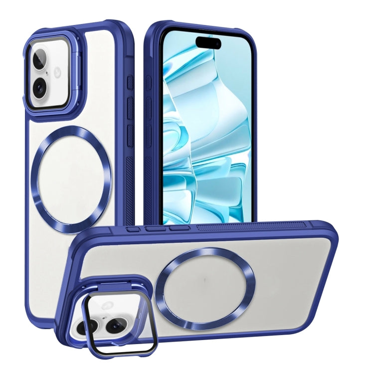 For iPhone 16 Plus CD-grain Magsafe Acrylic Hybrid TPU Phone Case