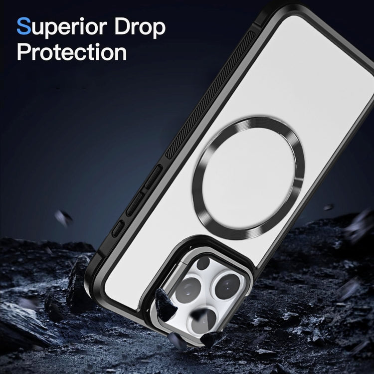 For iPhone 16 Plus CD-grain Magsafe Acrylic Hybrid TPU Phone Case