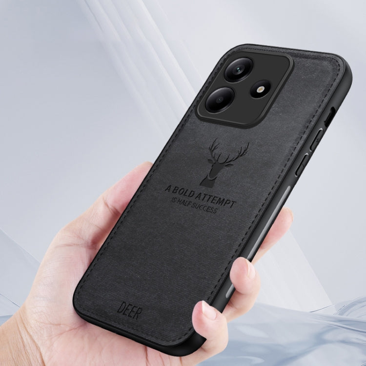 For Xiaomi Redmi Note 14 5G Deer Head Cloth Skin All-inclusive Phone Case