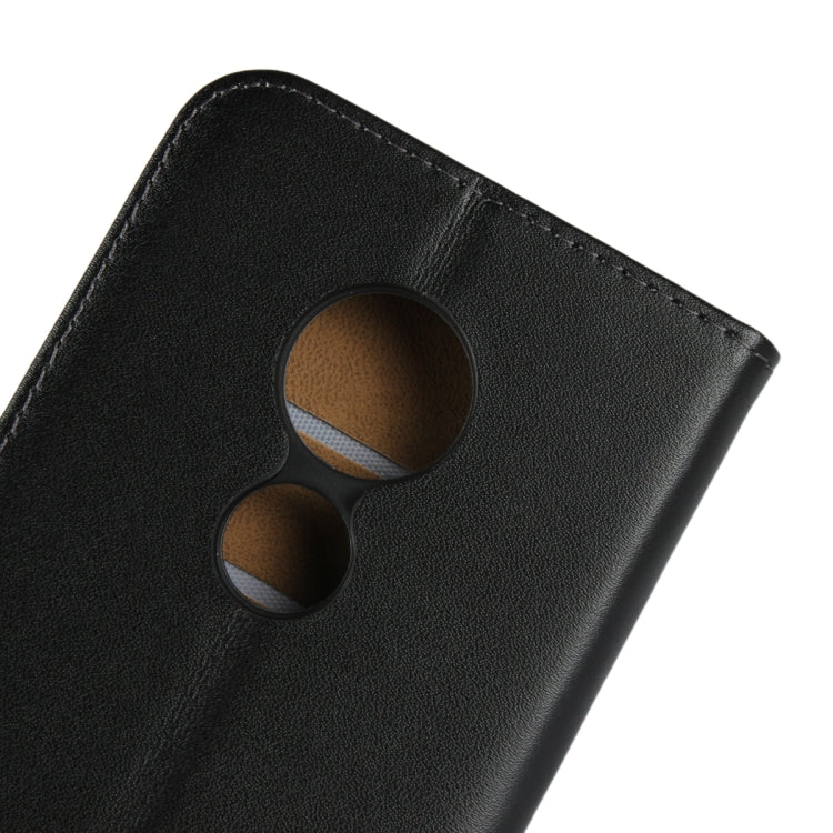 Leather Horizontal Flip Holster for Moto E5 Play ,with Magnetic Clasp and Bracket and Card Slot and Wallet(Black)