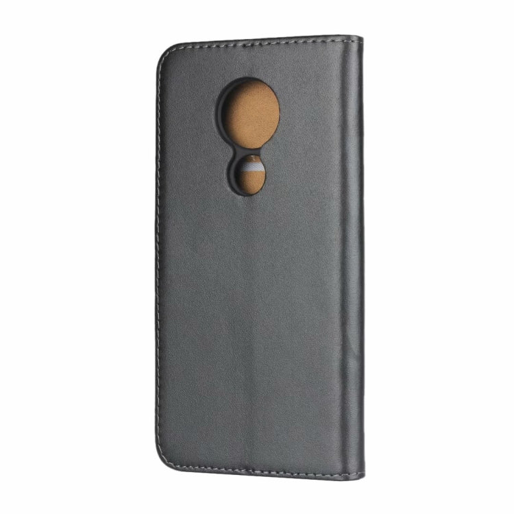 Leather Horizontal Flip Holster for Moto G7 Power ,with Magnetic Clasp and Bracket and Card Slot and Wallet(Black)