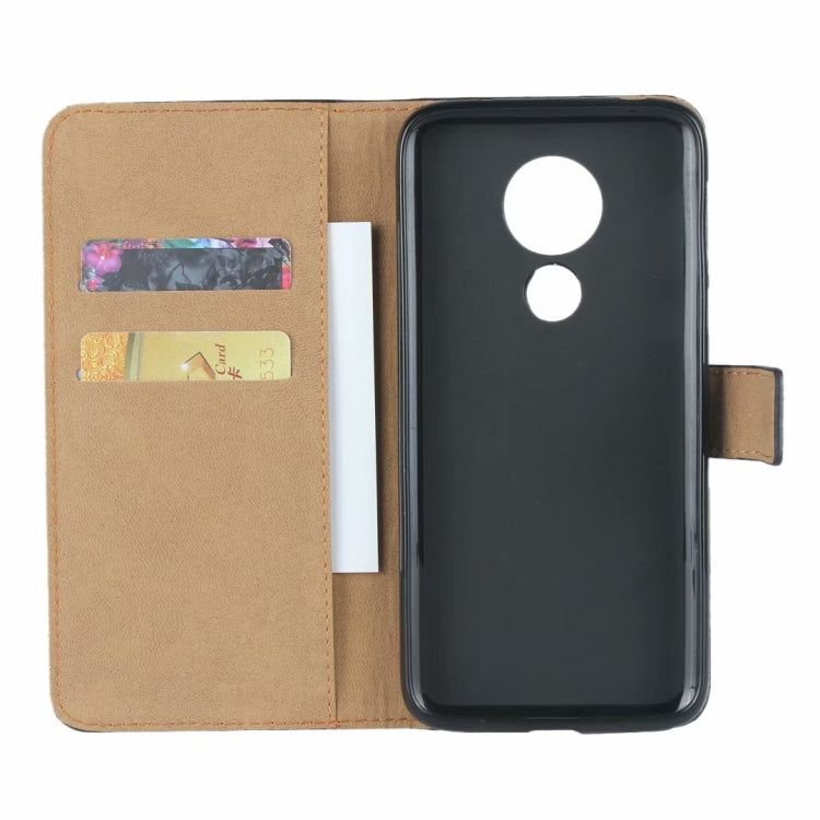 Leather Horizontal Flip Holster for Moto G7 Power ,with Magnetic Clasp and Bracket and Card Slot and Wallet(Black)