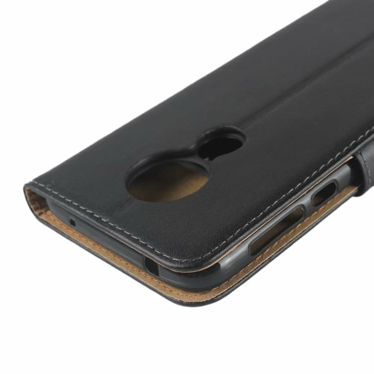 Leather Horizontal Flip Holster for Moto G7 Power ,with Magnetic Clasp and Bracket and Card Slot and Wallet(Black)