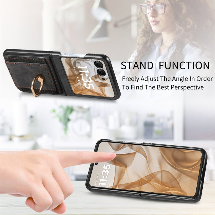 For Motorola Razr 50 Retro Skin-feel Ring Card Bag Phone Case