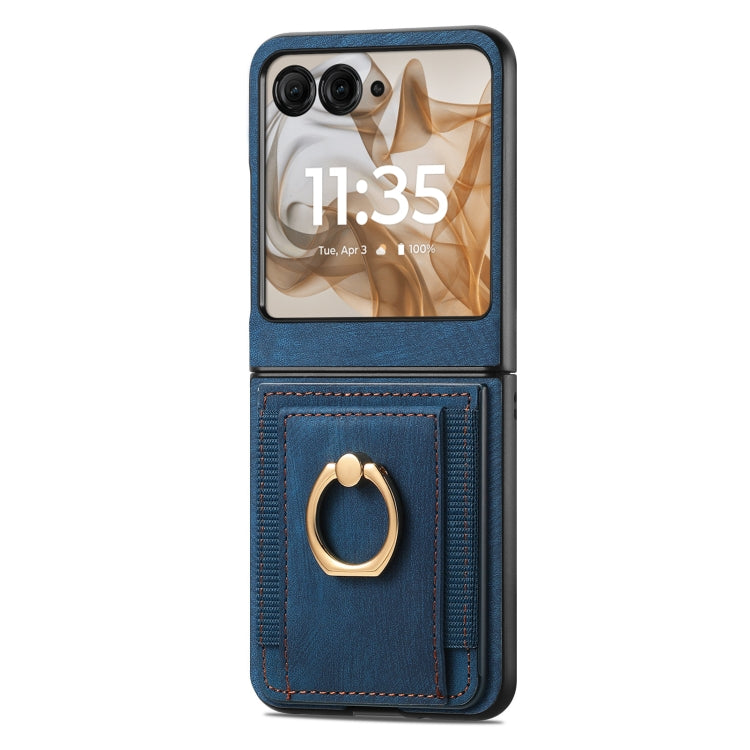 For Motorola Razr 50 Retro Skin-feel Ring Card Bag Phone Case