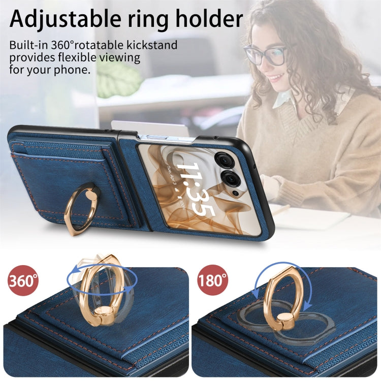 For Motorola Razr 50 Retro Skin-feel Ring Card Bag Phone Case