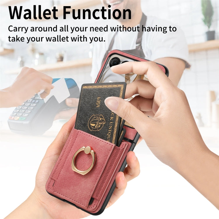 For Motorola Razr 50 Retro Skin-feel Ring Card Bag Phone Case