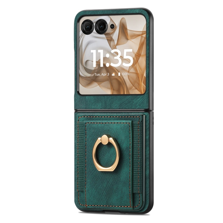 For Motorola Razr 50 Retro Skin-feel Ring Card Bag Phone Case