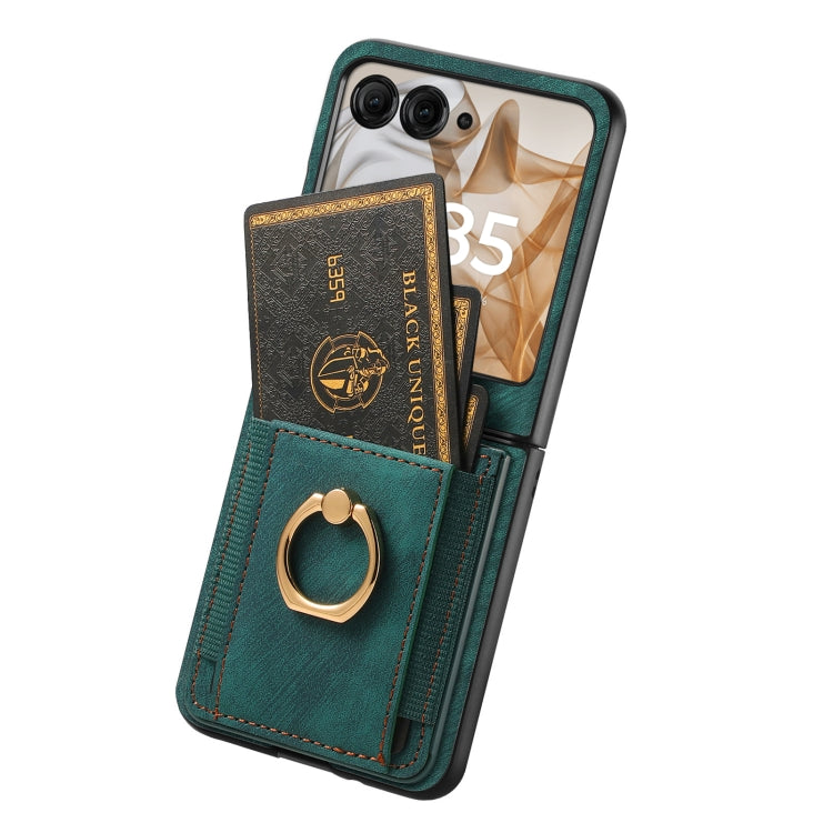 For Motorola Razr 50 Retro Skin-feel Ring Card Bag Phone Case