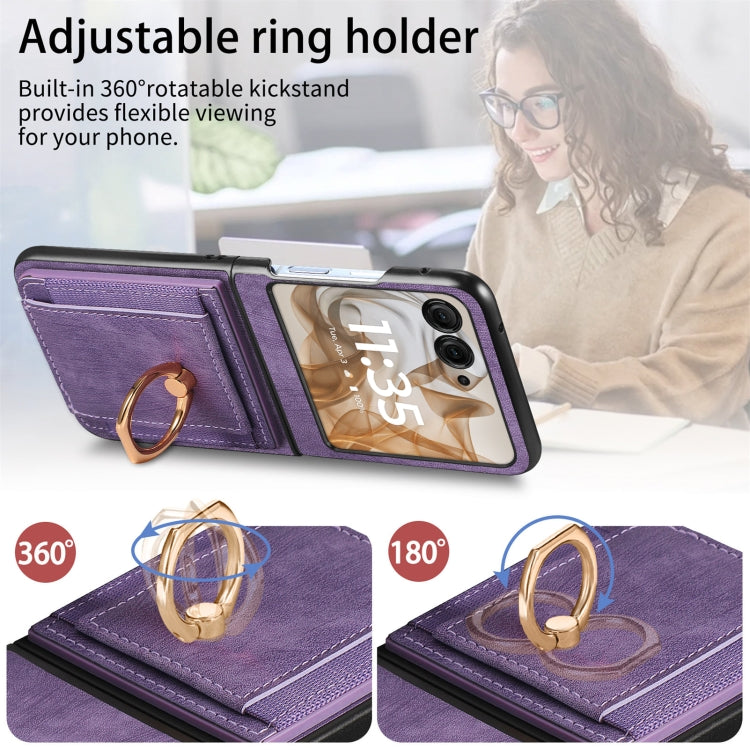 For Motorola Razr 50 Ultra Retro Skin-feel Ring Card Bag Phone Case